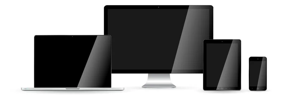 Modern digital tech device collection Stock Illustration