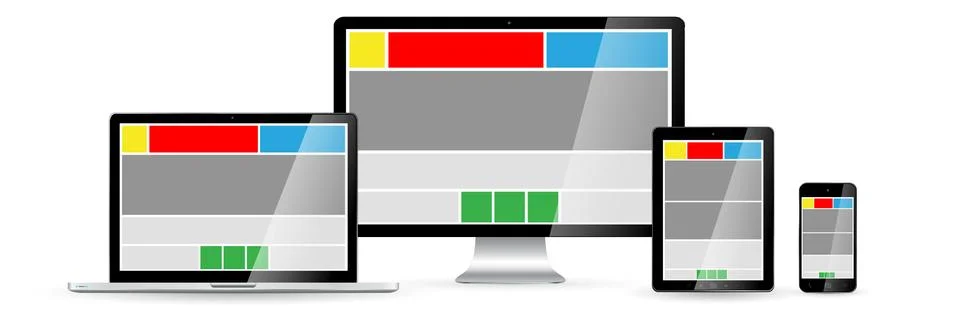 Modern digital tech device collection Stock Illustration