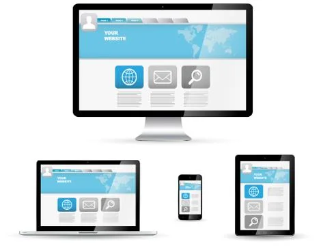 Modern digital tech device collection Stock Illustration