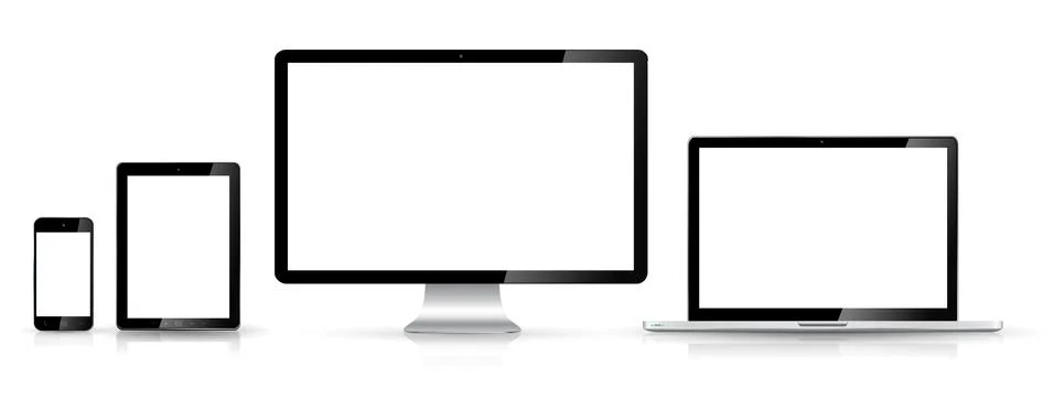 Modern digital tech device collection 스톡 일러스트