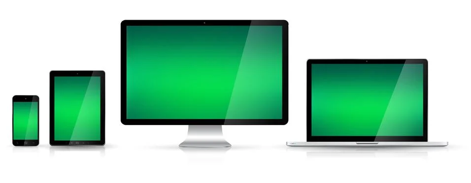 Modern digital tech device collection Иллюстрация