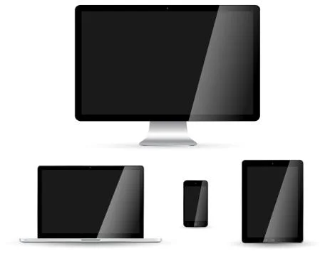 Modern digital tech device collection Stock Illustration