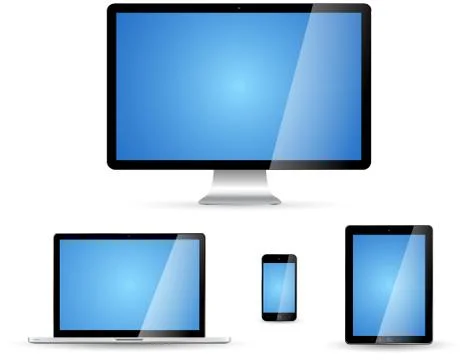 Modern digital tech device collection Stock Illustration