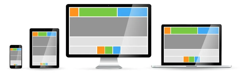 Modern digital tech device collection Stock Illustration