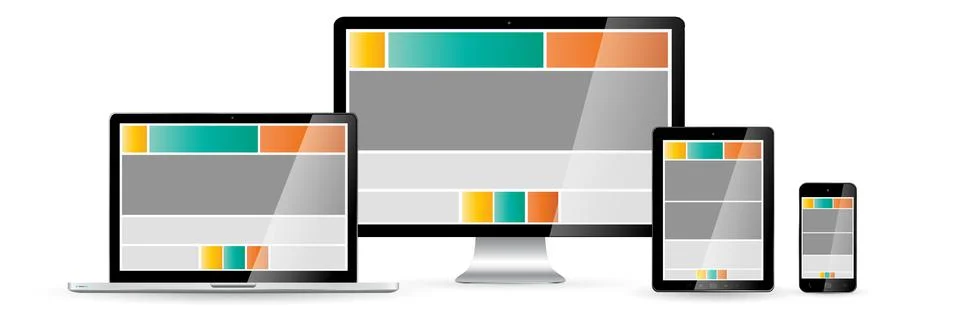 Modern digital tech device collection Illustrazione stock