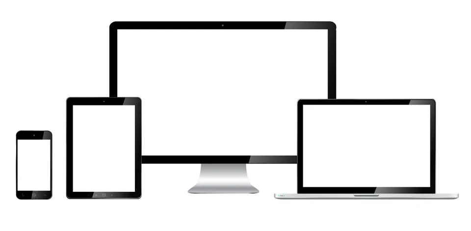 Modern digital tech device collection Stock Illustration