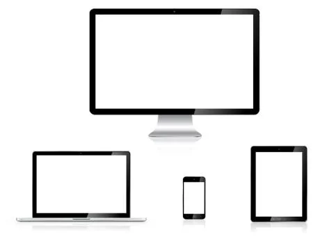 Modern digital tech device collection Illustrazione stock