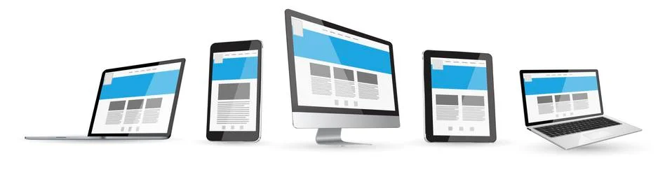 Modern digital tech device collection Stock Illustration