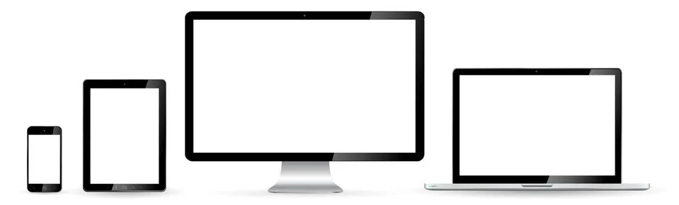 Modern digital tech device collection Stock Illustration
