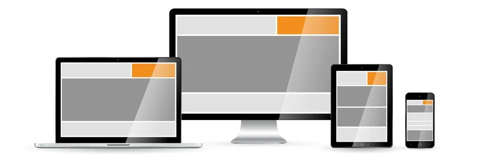 Modern digital tech device collection Illustration
