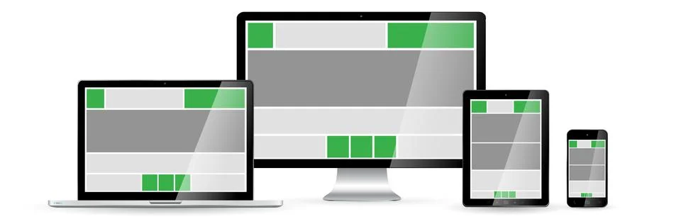 Modern digital tech device collection Stock Illustration
