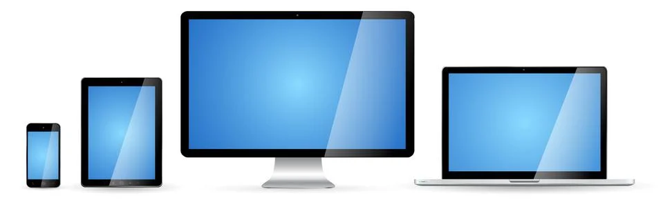Modern digital tech device collection Illustrazione stock