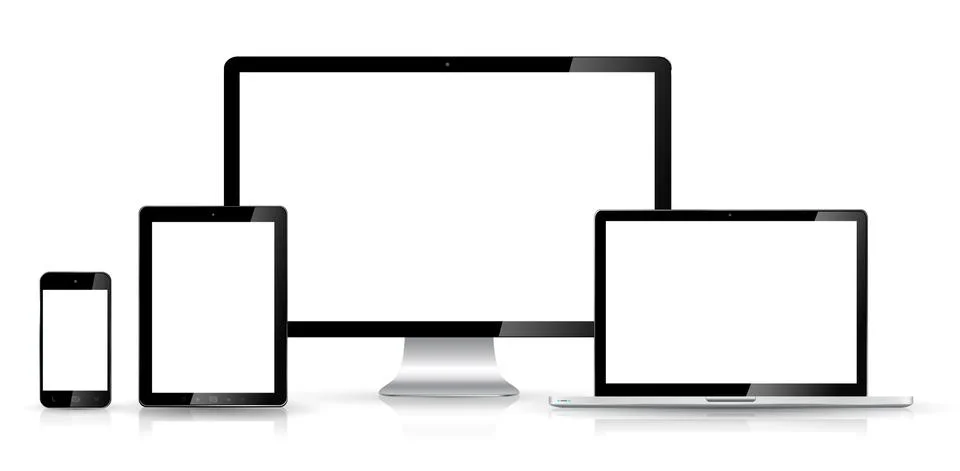 Modern digital tech device collection 스톡 일러스트