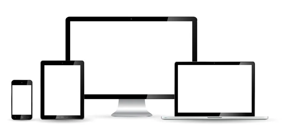 Modern digital tech device collection Stock Illustration