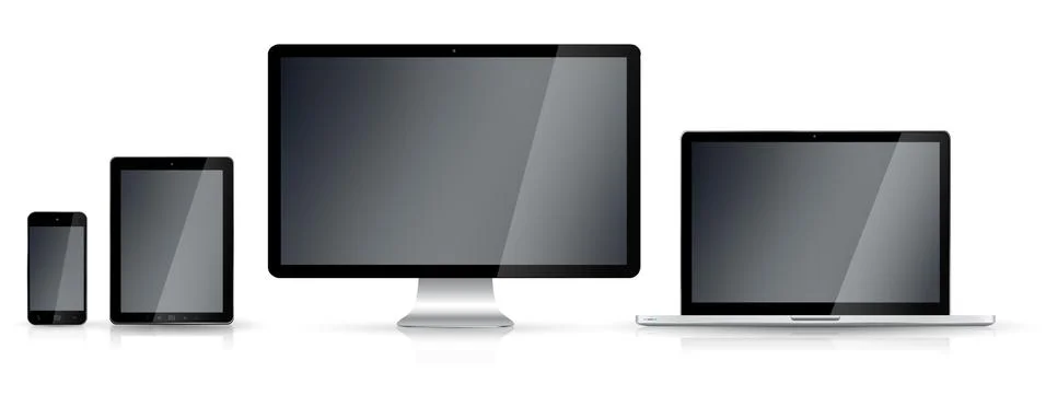 Modern digital tech device collection Stock Illustration