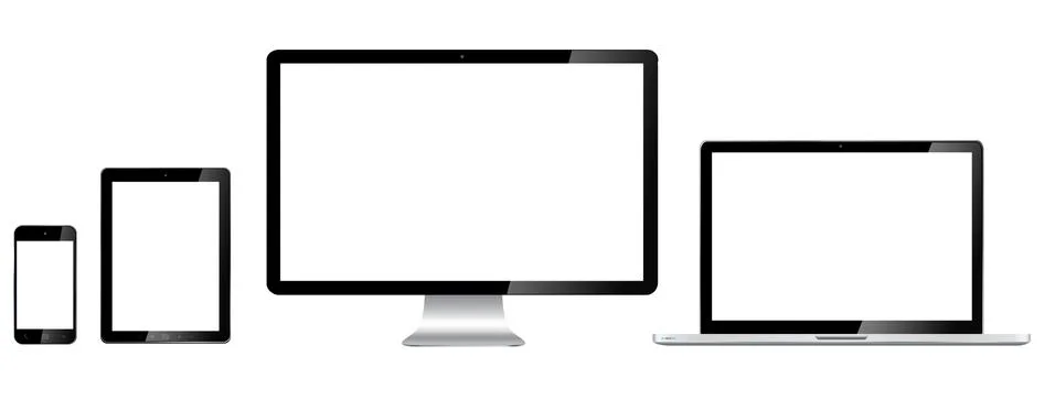 Modern digital tech device collection Stock Illustration