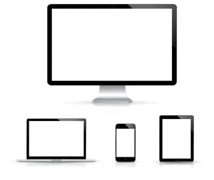 Modern digital tech device collection 스톡 일러스트