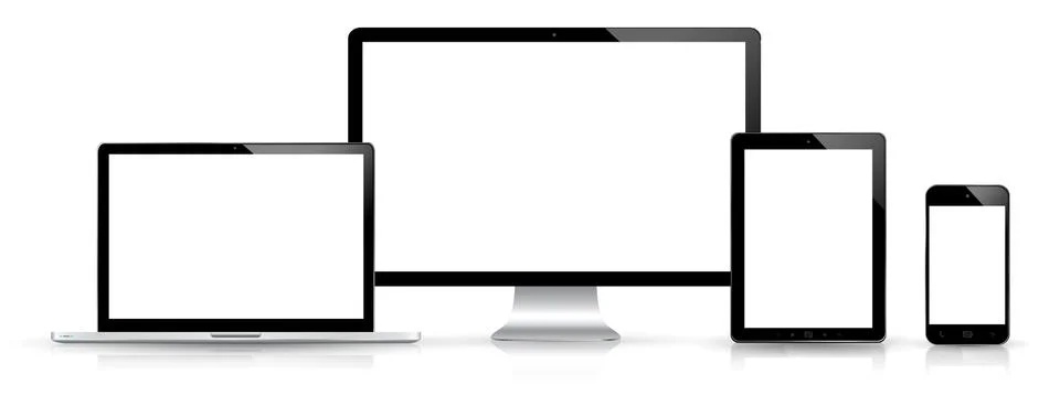 Modern digital tech device collection Stock Illustration