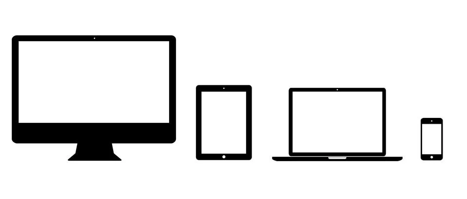 Modern digital tech device collection Stock Illustration
