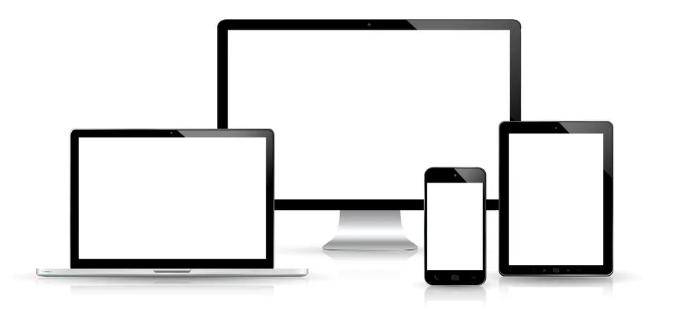 Modern digital tech device collection Stock Illustration