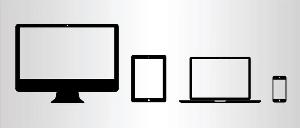 Modern digital tech device collection Stock Illustration