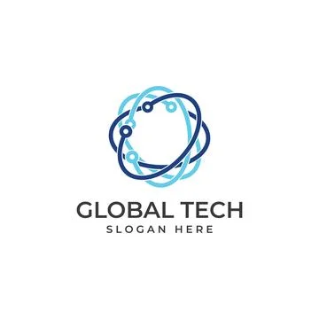 Modern digital tech world logo, global or tech planet, and digital tech pro.. 스톡 일러스트