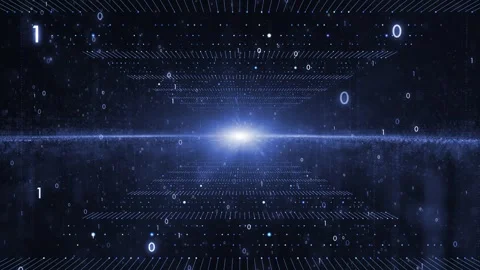 Modern digital technology binary code data animation Stock Footage 337249319