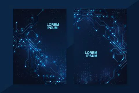 Modern digital technology design template for a brochure, flyer, cover, report Stock Illustration
