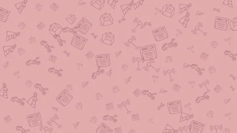 Modern digital technology icons pattern with communication data and transpo.. Stock Footage 342477142