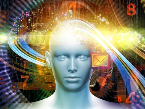 Modern Digital Thoughts Stock Illustration