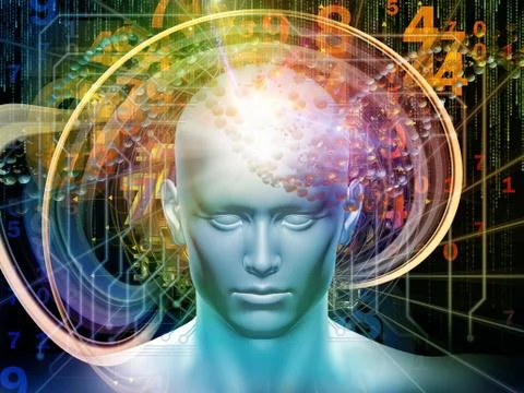 Modern Digital Thoughts 스톡 일러스트