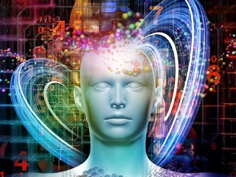 Modern Digital Thoughts 스톡 일러스트