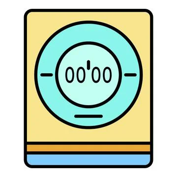Modern digital timer icon color outline vector イラスト素材