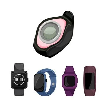 Modern digital tracker and smartwatches technology devices Stock Illustration