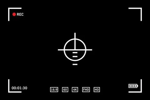 Modern digital video camera focusing screen Stock Illustration