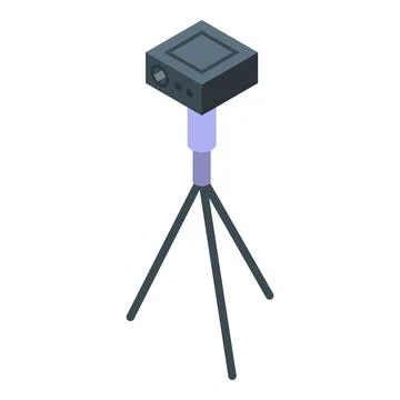 Modern digital video camera recording on tripod イラスト素材
