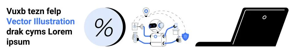 Modern Digital Workspace with Tech Elements and Analytics Graph Illustrazione stock