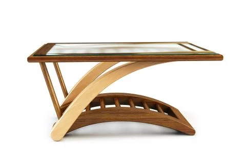 Modern dining glass table Stock Photos