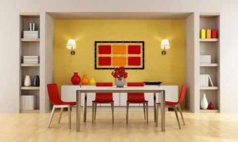 Modern dining room Stock Illustration