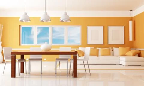 Modern dining room Stock Illustration