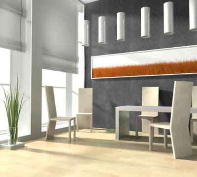 Modern dining room Stock Illustration