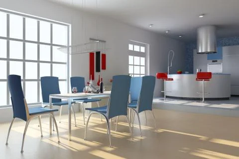 Modern dining room Stock Illustration