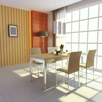 Modern dining room Stock Illustration