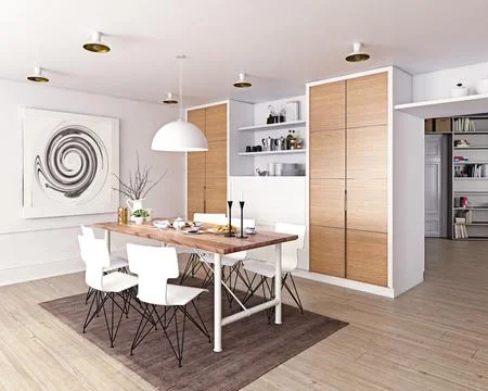 Modern dining room Illustrazione stock