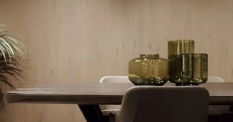 Modern Dining Room Interior. Elegant and Comfortable Home at Dining room. Stock Footage 307414363