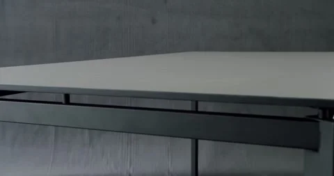 Modern Dining Room Interior with minimalist gray rectangular table. Stock Footage 276389328