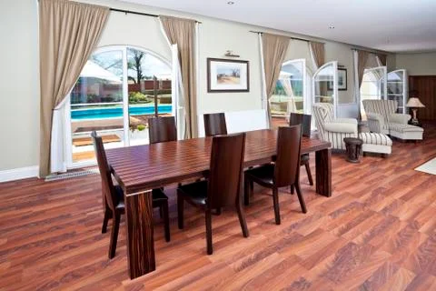 Modern dining room Stock Photos