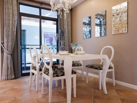 Modern dining room Stock Photos