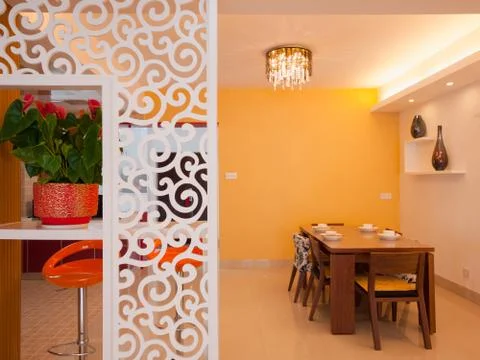 Modern dining room Stock Photos