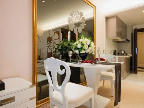 Modern dining room Stock Photos